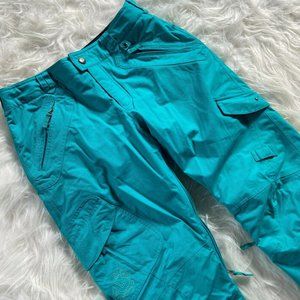 Burton Dry Ride Ski Snowboard Pants Men's Small Kelly Green Multi Pocket Zippers
